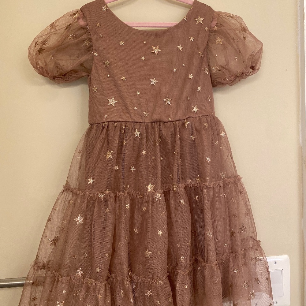 Zunie Gold Glitter Star Dress - Sz 6